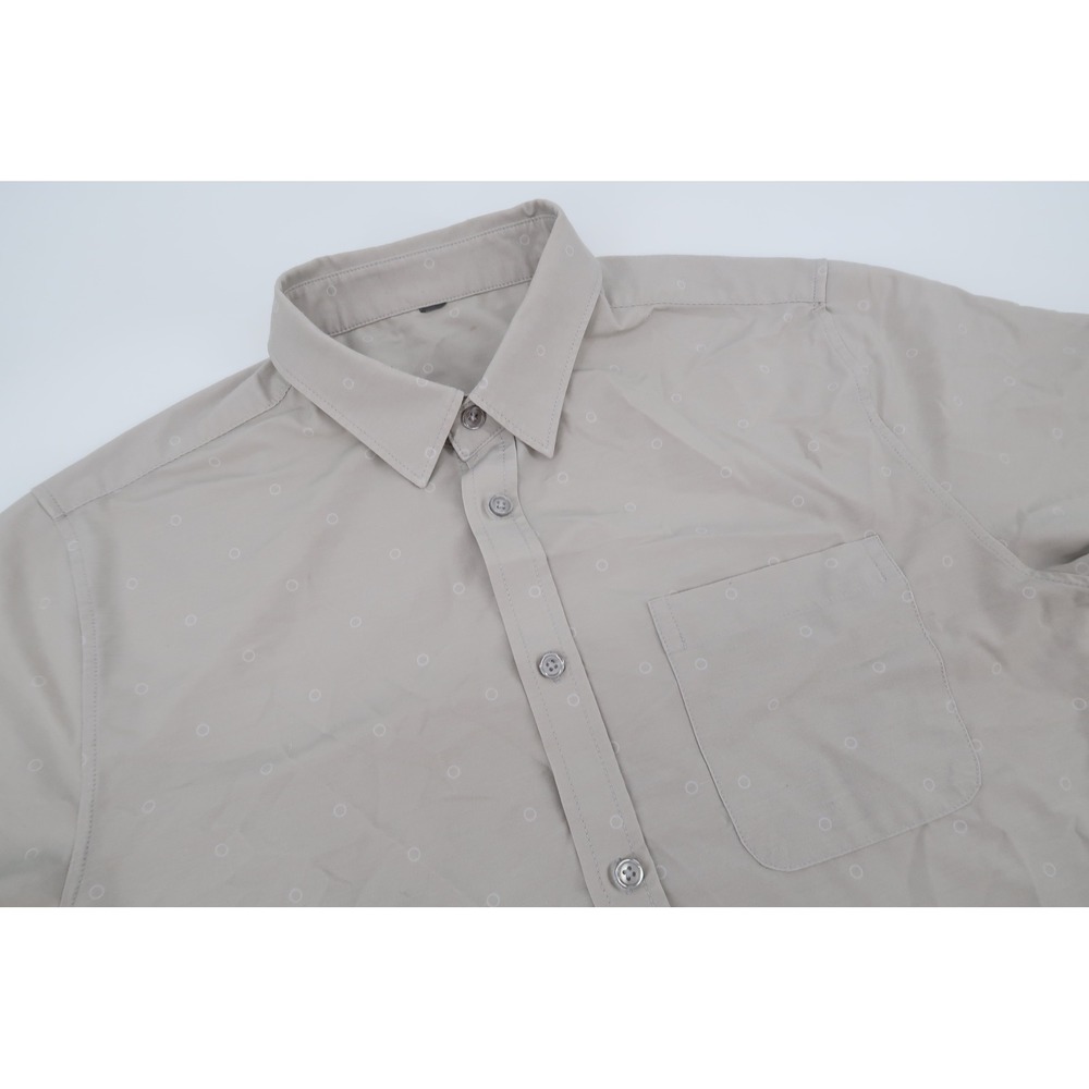 Vuori Bridge Button Down Shirt Mens Medium Stone Short Sleeve Geometric V184